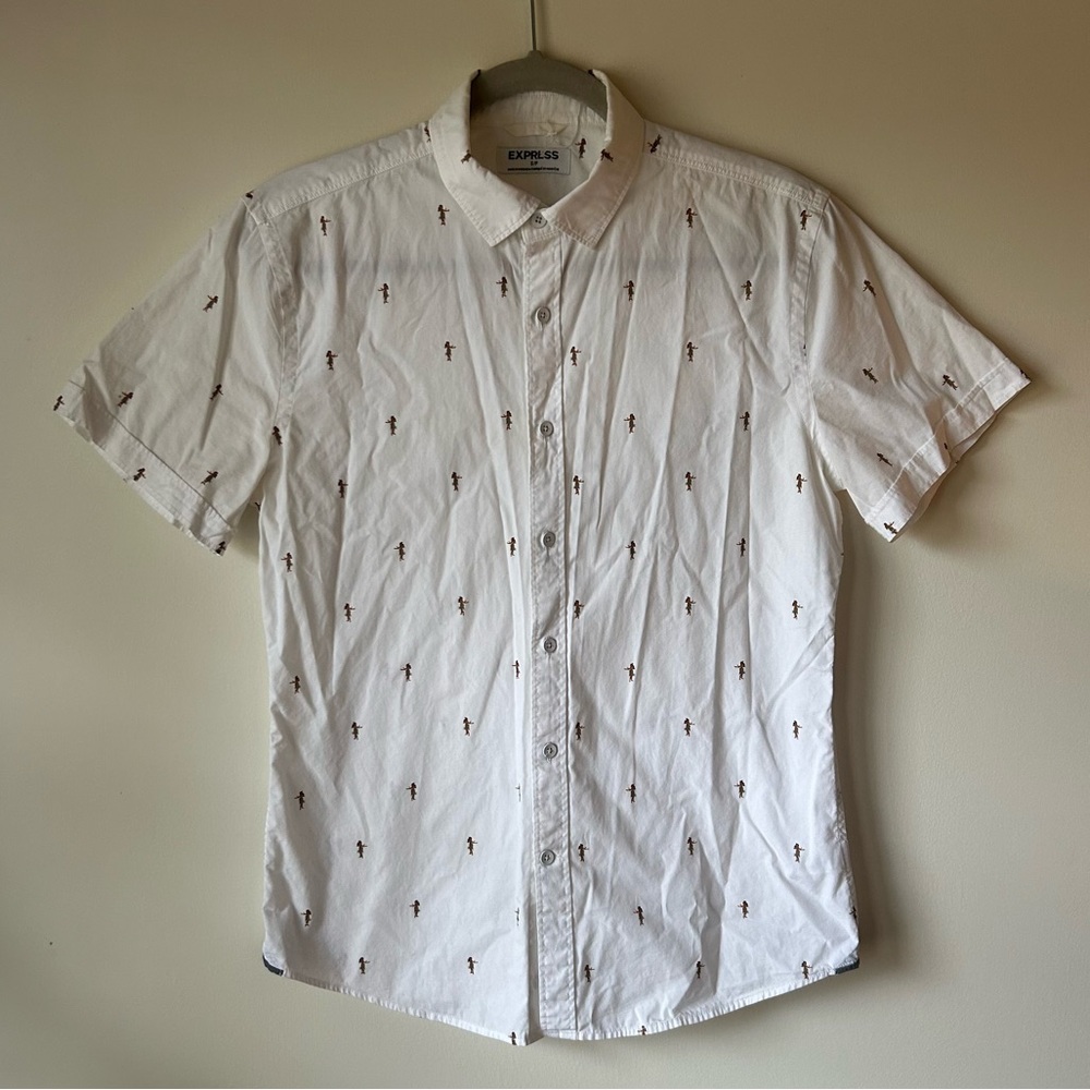 Express - Men’s short sleeve dress cotton button down.